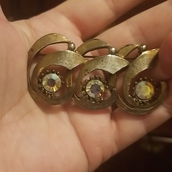 Vintage LIDZ art deco rhinestone brooch PM 873 - Picture 7 of 7